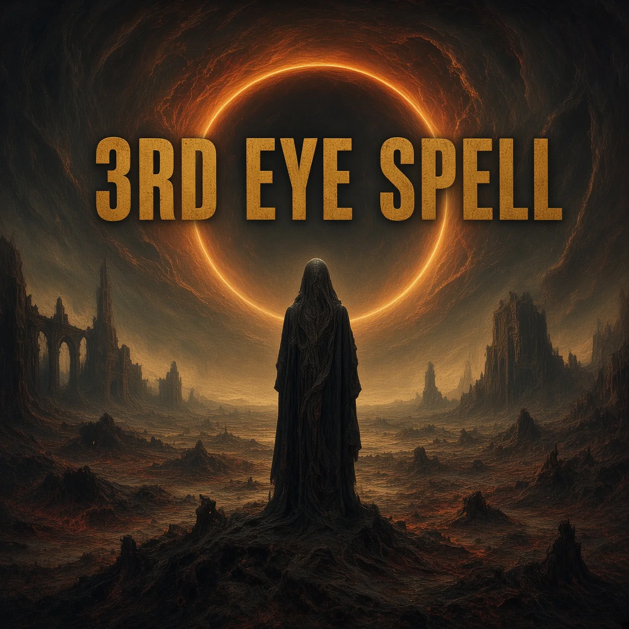 Third eye psychic development spell with occult candles and mystical ritual atmosphere